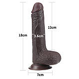 Фалоїмітатор 7" Sliding Skin Dual-layer Dong Black, фото 7