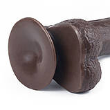 Фалоїмітатор 7" Sliding Skin Dual-layer Dong Black, фото 5