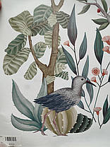 Вінілові наклейки на стіну, двері, шафи "Звірі і птахи в лісі" 54см*94см (лист 60см*100см), фото 3