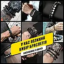 Браслет чоловічий шкіряний BLACK SUN  чорний 17-19 см (довжина 21 см), фото 7