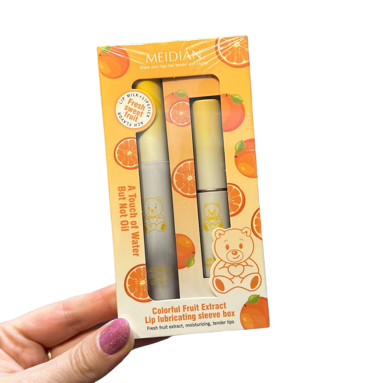 Набір 2 в 1: бальзам-тінт для губ і закріплюючий блиск, апельсин, фото 1