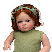 Лялька Reborn Силіконова Колекційна Лялька Реборн Reborn Дівчинка Меггі Вінілова Лялька Reborn Doll 60 см