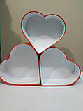 Набір коробок у формі сердець (3 шт червоний), фото 2