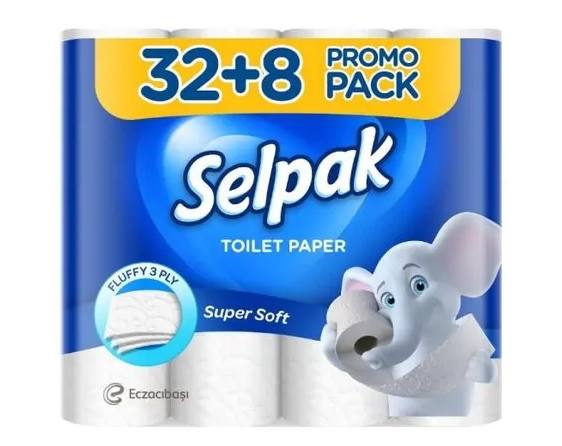 Тп на гільзі білий 3-х шар. "Selpak" 32+8шт 3уп/ящ