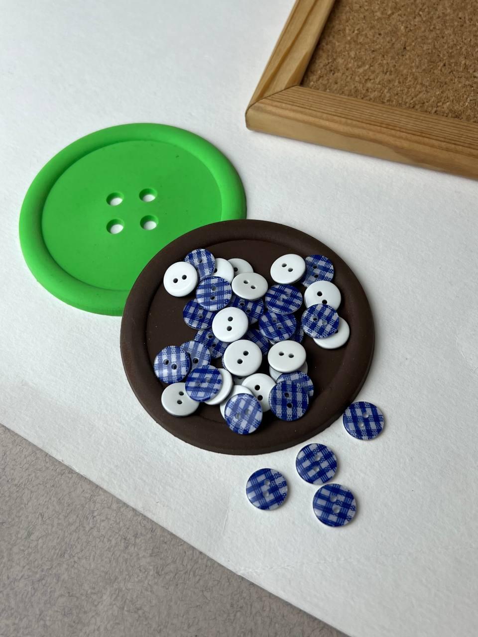 Ґудзик Кантрі, синій 13 мм, фото 1