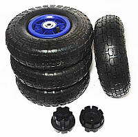 Комплект резиновых колес для детского электромобиля 260mm 4шт. синий диск