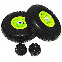 Комплект гумових коліс для дитячого електромобіля 260mm 2 шт. зелений диск