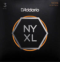 Струны для электрогитары 3 Sets D'Addario NYXL1046-3P Nickel Wound Regular Light Electric Guitar Strings 10/46