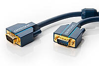 Кабель монітора-сигнальний ClickTronic VGA HD15 M/M 10.0m Casual D=8.0mm Oxygen 128xWire синій (75.07.0355)