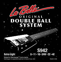 Струны для электрогитары La Bella S942 Double Ball Steinberger Extra Light Electric Guitar Strings 9/42