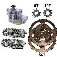 Редуктор 5:1 с цепями и звездами 175:1 понижение набор для окучивателя