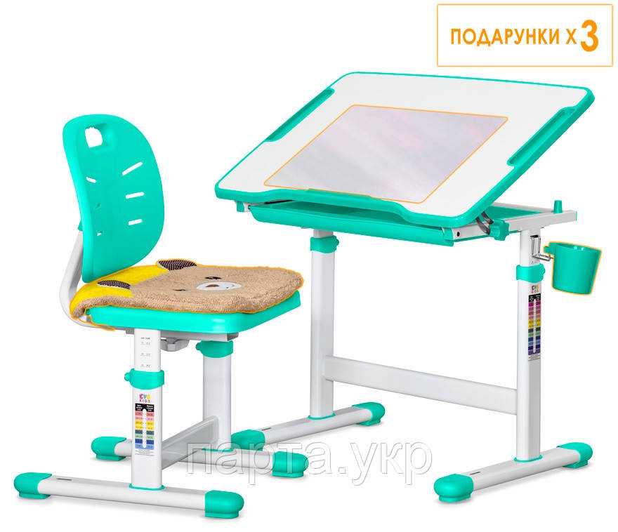 Комплект Дитяча парта та стілець Evo-kids Evo-06, ЗЕЛ