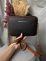 Качественная классическая брендовая женская сумка, Кожаная коричневая небольшая женская сумочка