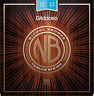 Струны для акустической гитары D'Addario NB1047-12 Nickel Bronze Light Acoustic Guitar Strings 10/47