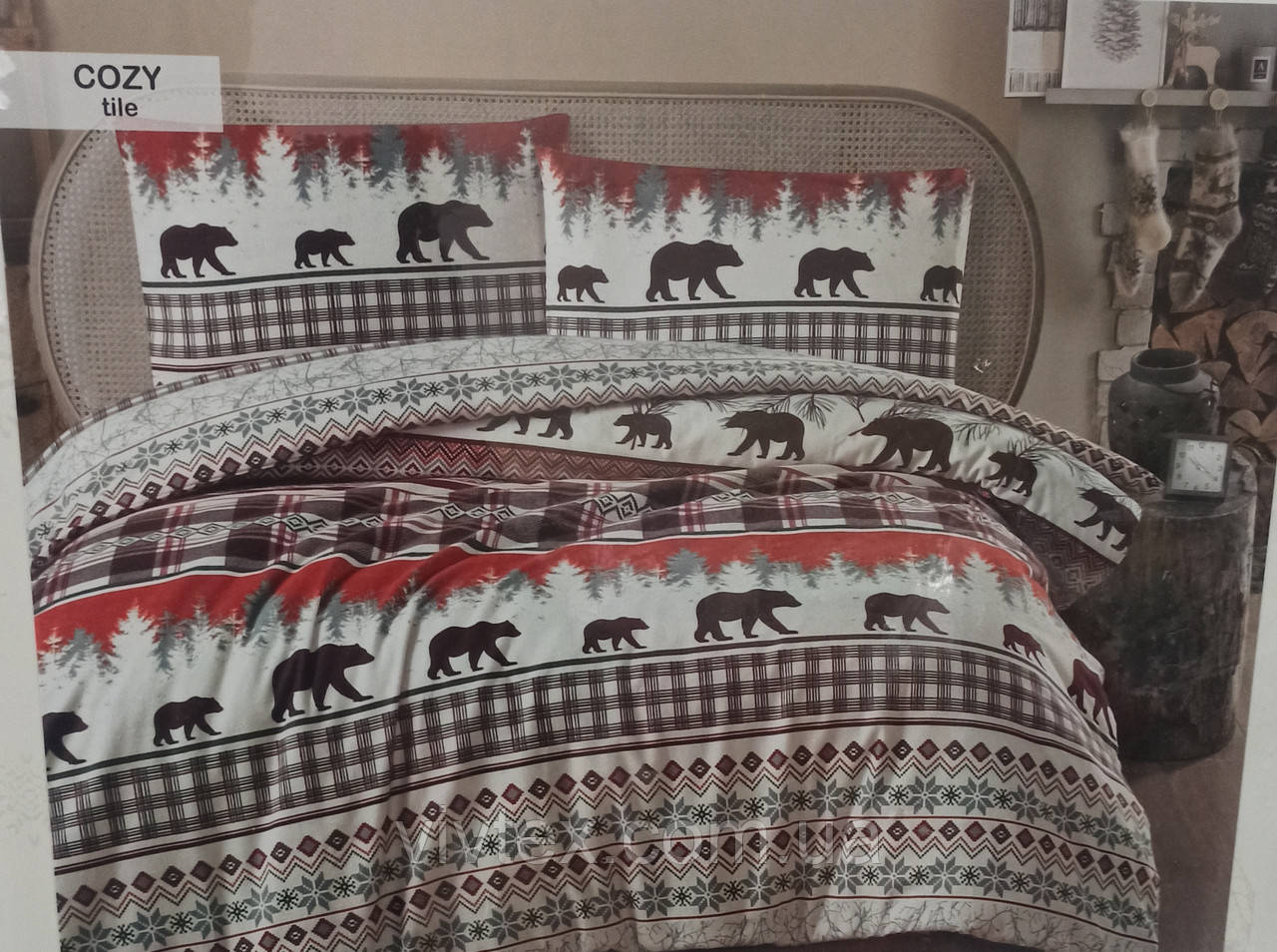 Постільна білизна фланель First Choice євро 200х220, фото 1