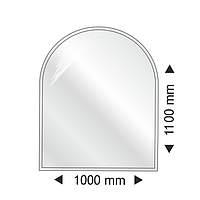 Полукруглая стеклянная основа под печь 1000x1100х8 мм