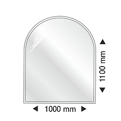 Напівкругла скляна основа під піч 1100x1100х8 мм