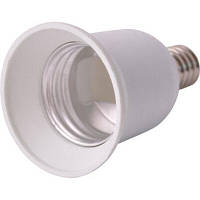 Перехідник E.NEXT E.Lamp Adapter.Е14/Е27.White, з цоколю Е14 На Е27, Пластиковий