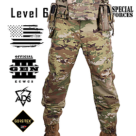 Штани ECWCS Gen III Level 6, Розмір: L/R, Колір: OCP Scorpion, Gore-Tex Paclite Special Operations