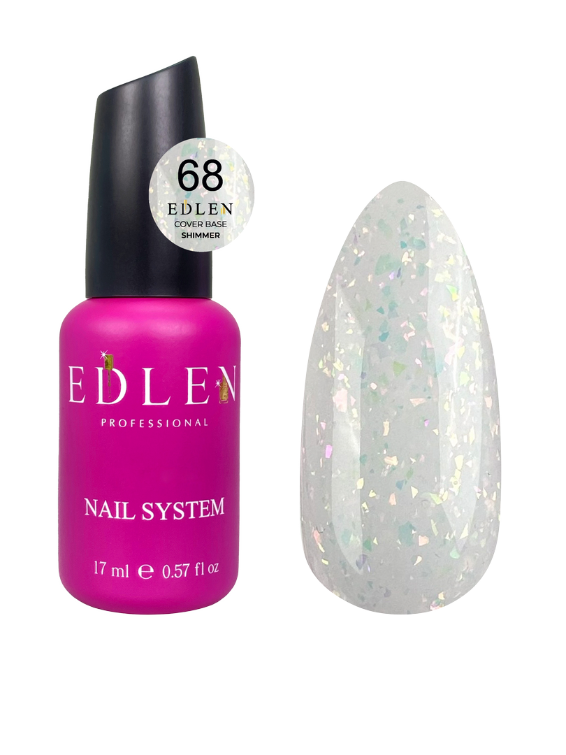 Камуфлююча база для нігтів Edlen Cover base Shimmer №68, 17 мл