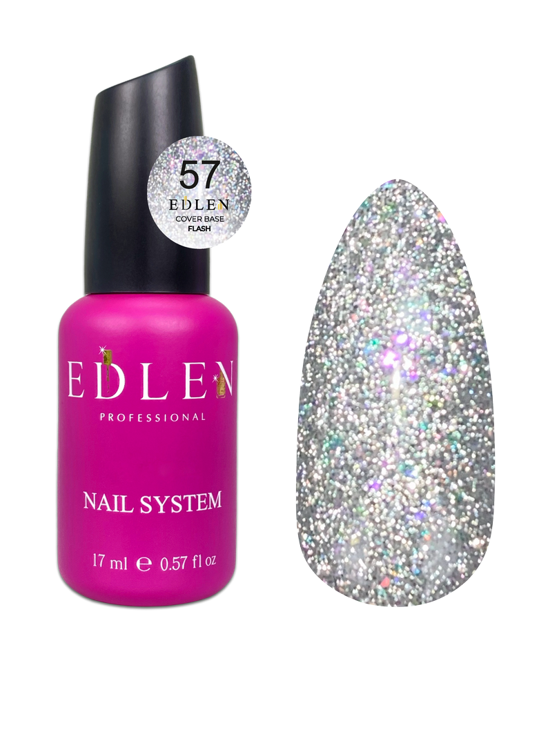 Камуфлююча база для нігтів Edlen Cover base Flash №57, 17 мл, фото 1