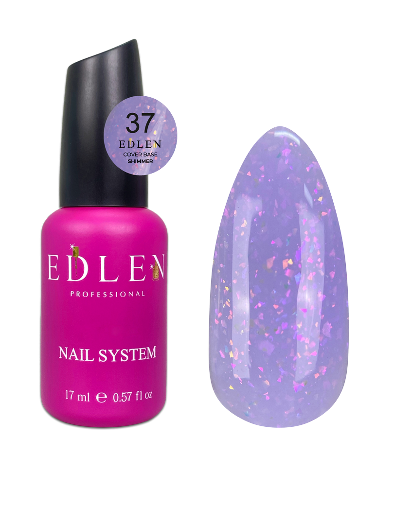 Камуфлююча база для нігтів Edlen Cover base Shimmer №37, 17 мл