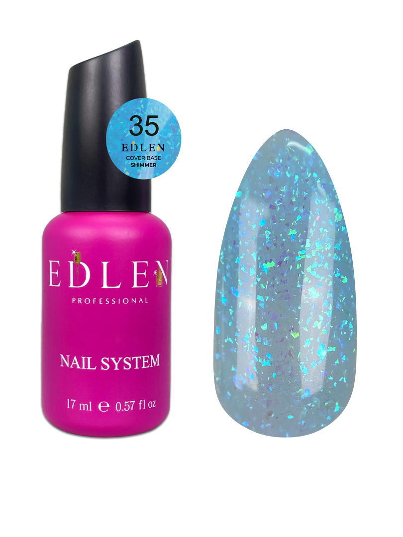 Камуфлююча база для нігтів Edlen Cover base Shimmer №35, 17 мл, фото 1