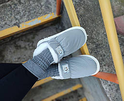 36-37 р Ugg GREY дутики дитячі СІРЯЧІ з опушкою на високій підошві капці непромокальні зимові, фото 3
