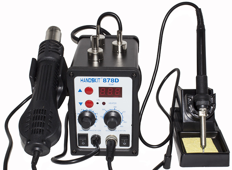 Паяльная Станция Handskit 878D 400Вт (паяльник 50Вт + Турбированный Фен ...