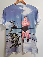 Мужская футболка Moschino супер качество хлопок модный принт размер М