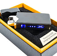 Импульсная зажигалка Lighter Classic USB 315 Черная электро-импульсная зажигалка, подаруток чоловіку (TOP)