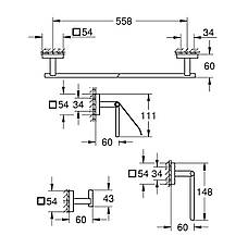 Набір аксесуарів для ванної кімнати Grohe QuickFix Start Cube 3 в 1 41115000, фото 2