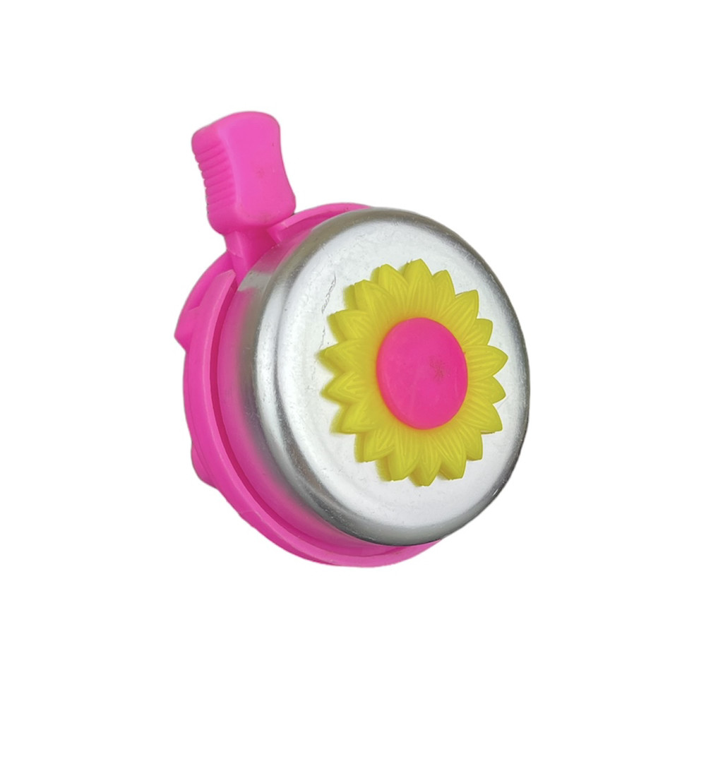 Дзвінок на велосипед дитячий Квітка рожевий, фото 1