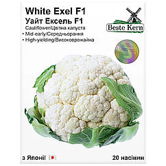 Капуста цвітна Уайт Ексель F1 20 шт Beste Kern
