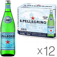 San Pellegrino, 0,75 л, Упаковка 12 шт., Сан Пелегріно, Вода мінеральна газована, скло