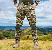 Мужские военные штаны пиксель Protect с наколенниками есть шлейки под ремень