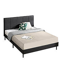 Двуспальная кровать Николь 160х200 Серый велюр (металический каркас, разборная)