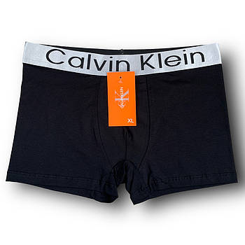 Труси чоловічі боксери бавовна Calvin Klein 17 Silver, чорні, розмір L (46-48), 014001