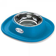 Georplast Soft Touch миска металева 600 мл, з м'яким килимком 28*28*5 см для собак, колір в асортименті (20053)