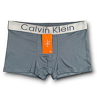 Трусы мужские боксеры хлопок Calvin Klein 17 Silver, светло-серые, размер L (46-48), 014009