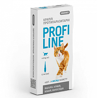 Краплі PROVET PROFILINE для котів 4-8 кг, 4 піпетки по 1,0 мл (інсектоакарицид)