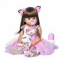 Силиконовая коллекционная кукла Reborn Doll 55 см Девочка Моника кукла реборн