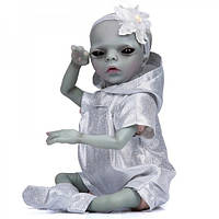 Силиконовая коллекционная кукла Инопланетянин Reborn Doll Девочка Миральдина 35 См кукла реборн пришелец