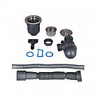 Набір Мийка на кухню Lidz H5050B 3.0/0.8 мм Brush Black (LDH5050BPVD3008) з неіржавкої сталі чорна, фото 6