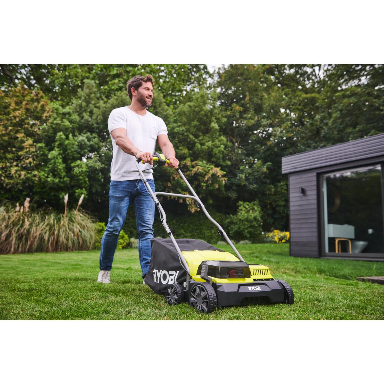 Ryobi Аэратор-скарификатор ONE+ 18В 2х4.0А/ч, 35см, 55л Tvoe - Порадуй Себя - фото 3 - id-p2058220266