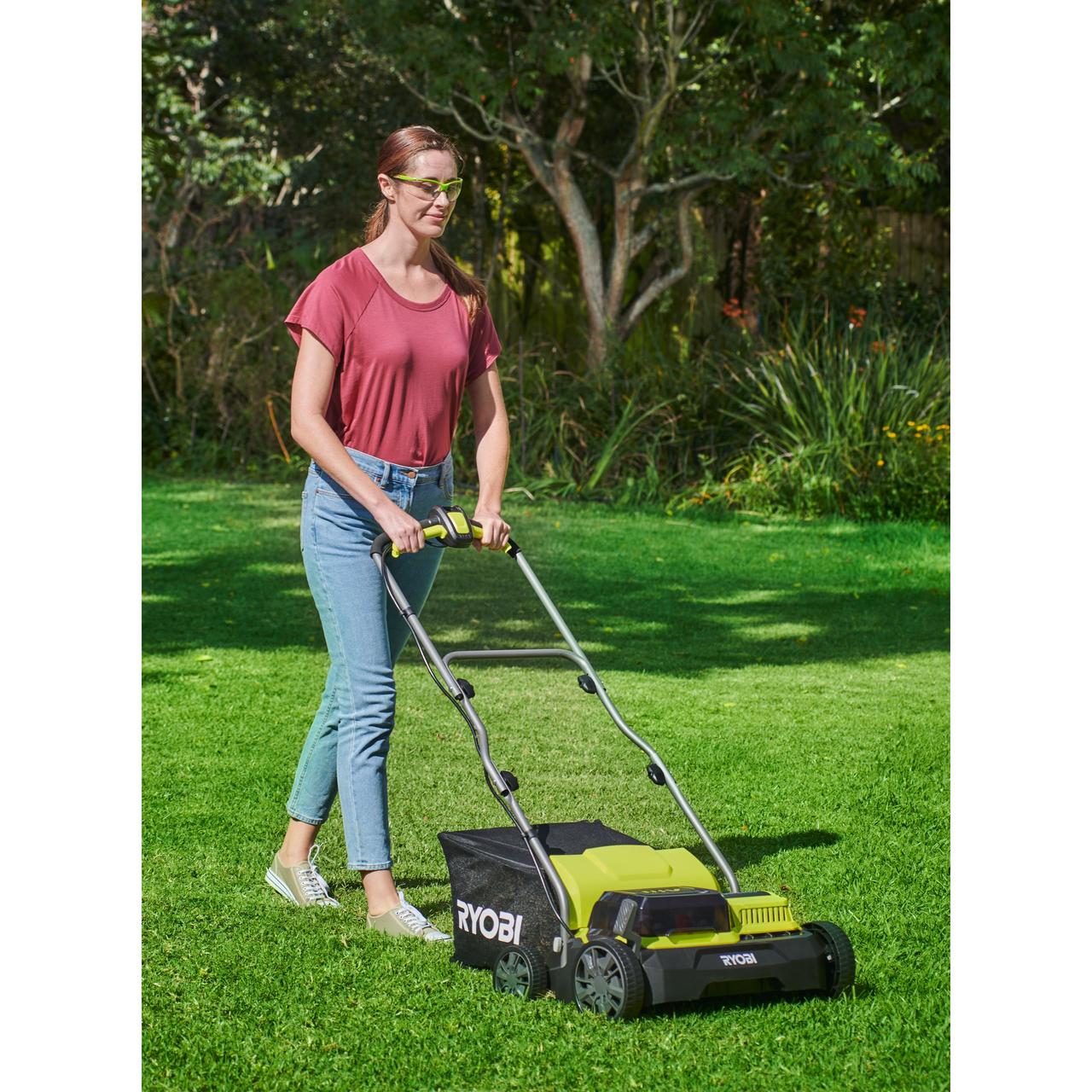 Ryobi Аэратор-скарификатор ONE+ 18В 2х4.0А/ч, 35см, 55л Tvoe - Порадуй Себя - фото 6 - id-p2058220266