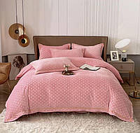 Велюровое постельное белье см евро теплое Розовый