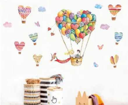 Наклейки для дитячого садка Закохані на повітряних кулях (лист 60 х 90 см) (лист 60 х 90 см) Б156-10