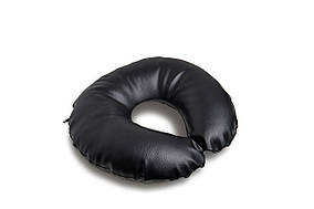 Подушка підкова екошкіра (під шию, рогалик, для нарощування вій). Чорна