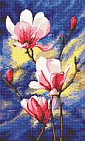 Алмазна мозаїка без підрамника Розовые магнолии DM-323 30х50см Повна зашивка. Набір алмазної вишивки цветы